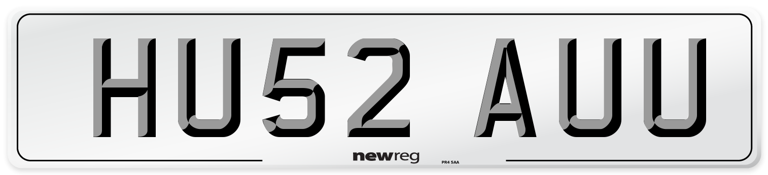 HU52 AUU Number Plate from New Reg